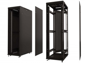 Шкаф напольный 37U серия Expert (600х800х1830), напольный, БЕЗ ПЕРЕДНЕЙ ДВЕРИ, черный, разобранный Netko (упакован в 3 коробки)