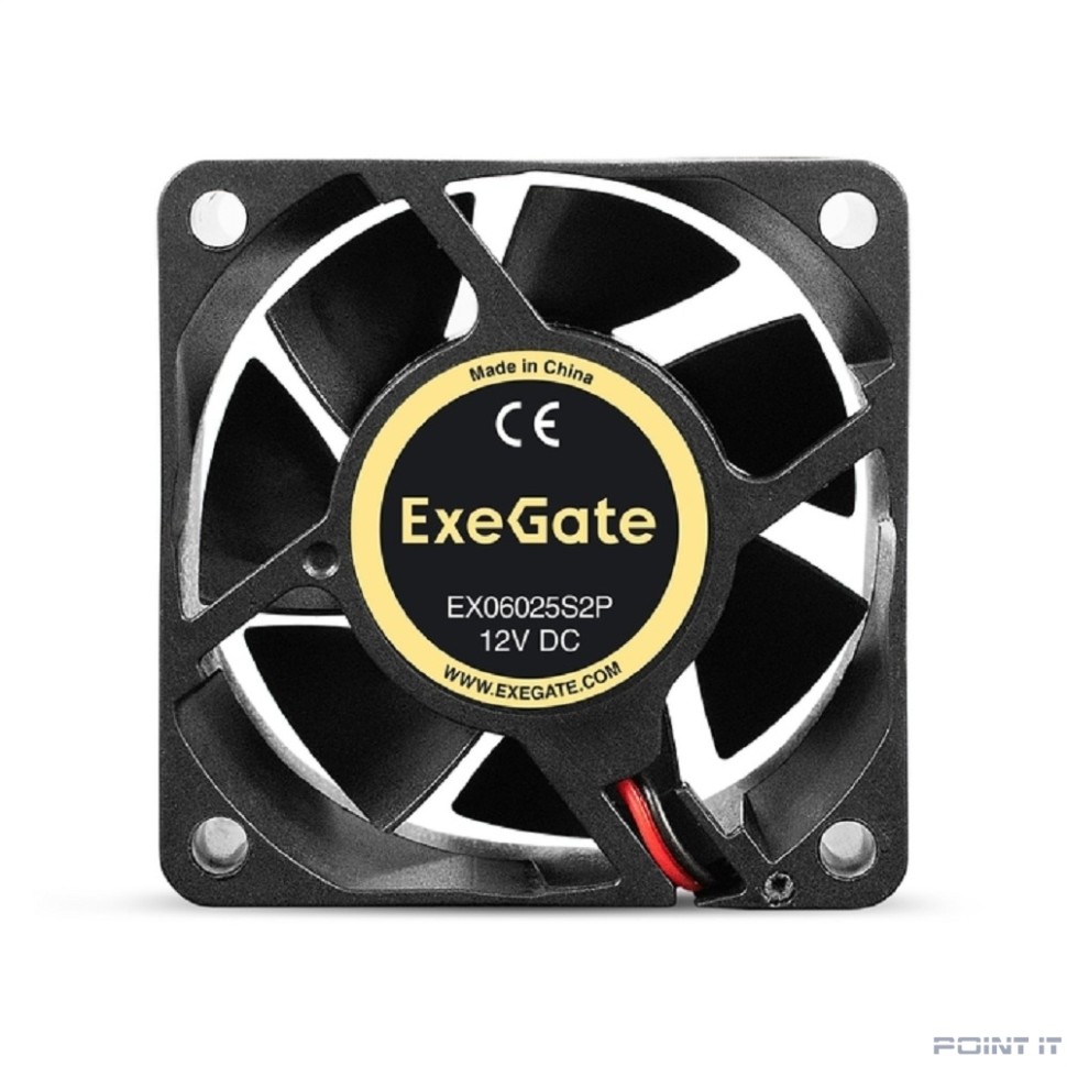 Exegate EX295227RUS Вентилятор 12В DC ExeGate EX06025S2P (60x60x25 мм, Sleeve bearing (подшипник скольжения), 2pin, 3500RPM, 24dBA)