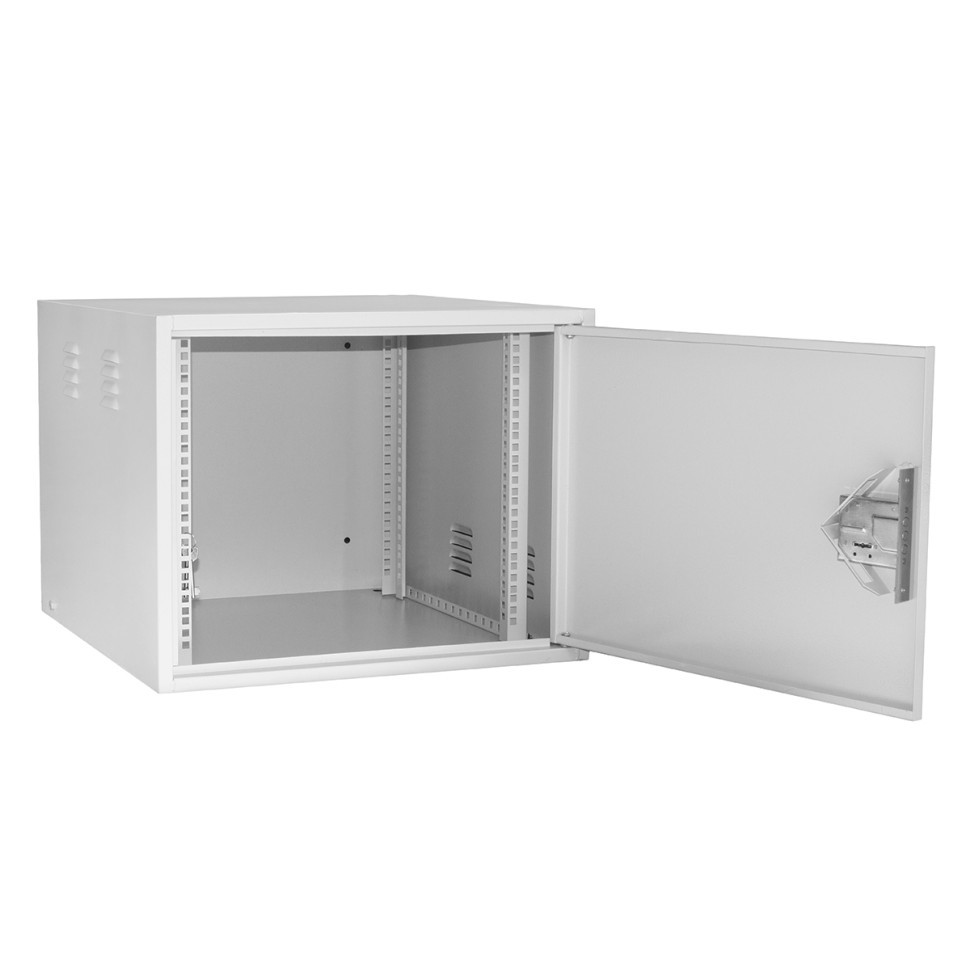 Антивандальный Шкаф 12U распашного типа, (Ш*Г*В 600*450*600мм) 19 направляющие, передняя дверь металл, замок, серый Netko M