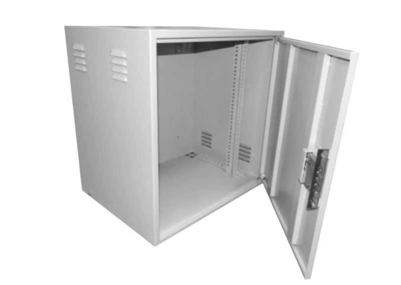 Антивандальный Шкаф 12U распашного типа, (Ш*Г*В 600*450*600мм) 19 направляющие, передняя дверь металл, замок, серый Netko M