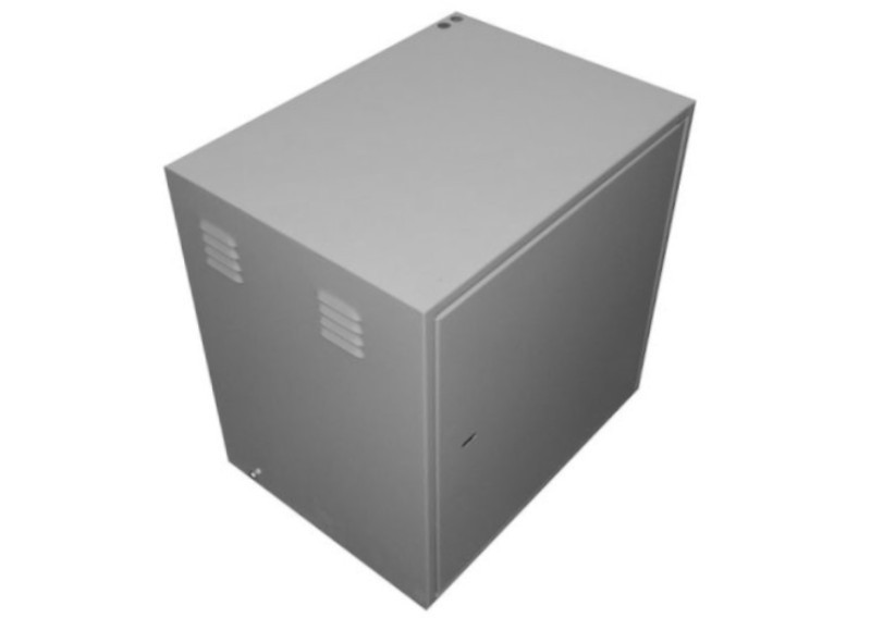 Антивандальный Шкаф 12U распашного типа, (Ш*Г*В 600*450*600мм) 19 направляющие, передняя дверь металл, замок, серый Netko M