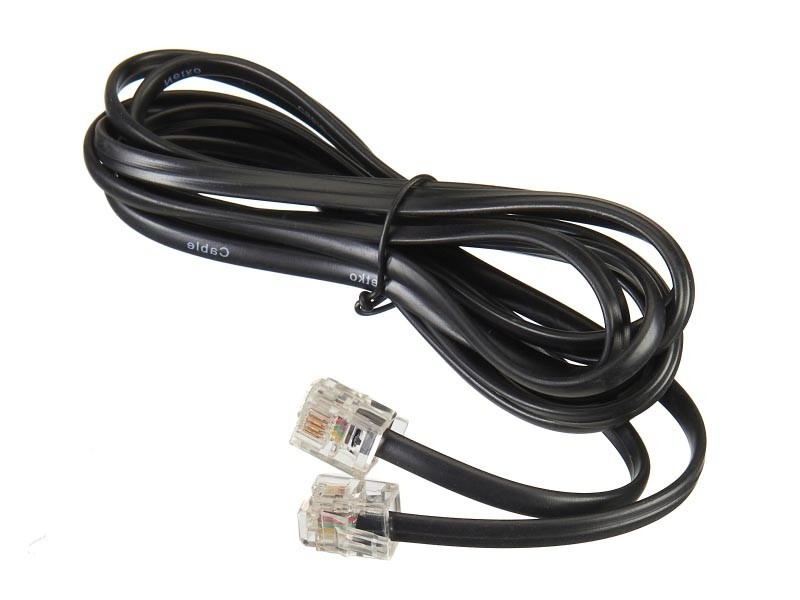 Удлинитель телефонный (6р4с) 2 метра / черный NETKO Optima 20шт