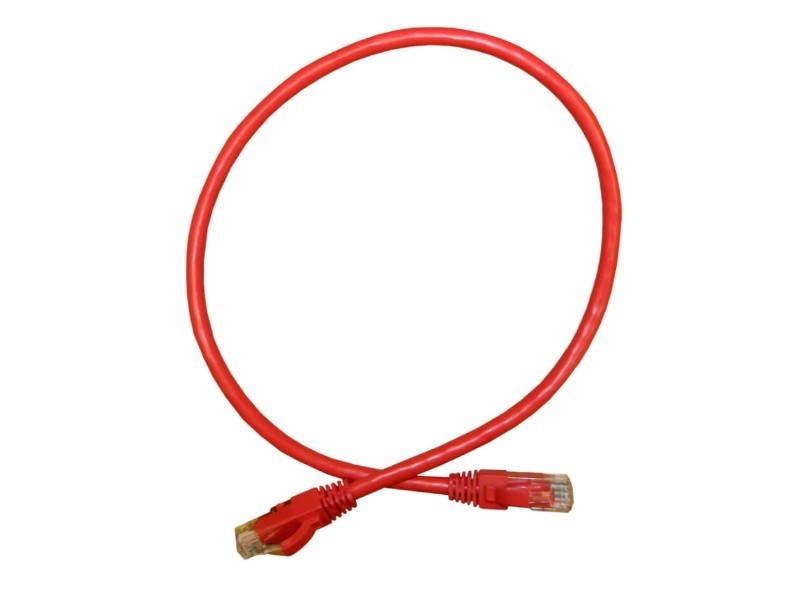 Патч-корд UTP4 cat.6a, литой коннектор, красный, Netko CKC