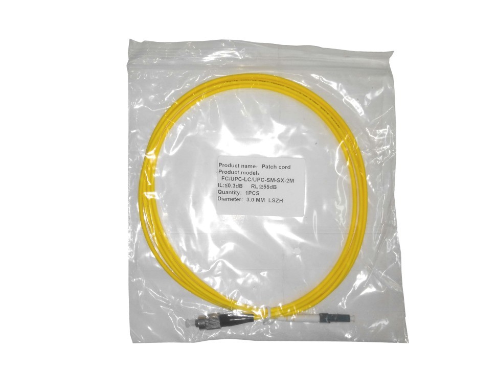 Патч-корд оптический переходной LC-FC/UPC SM Simplex 3.0мм 9/125, LSZH 5 шт