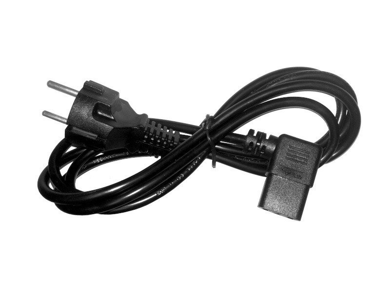 Кабель питания (евровилка - штекер IEC С13 угловой правый) штекер угловой правый, 3*0,5мм2, 1,8 м, черный, NETKO Optima