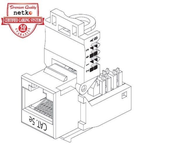 Модуль Keystone неэкранированный, RJ45, cat.5e, 90°, без инструмента, белый, NETKO Expert CKC