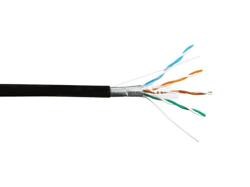 Кабель Skynet Standard FTP4 cat.5е, одножильный, Cu, Проходит Fluke тест, для наружных работ, черный 20м