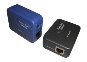 POE24B/LK-75-15 PoE, комплект передатчик (PSE)+приемник (PD), 24V 13W, кабель питания ЕВРО, тип4, 7.5V 1.5A, синий РАСПРОДАЖА