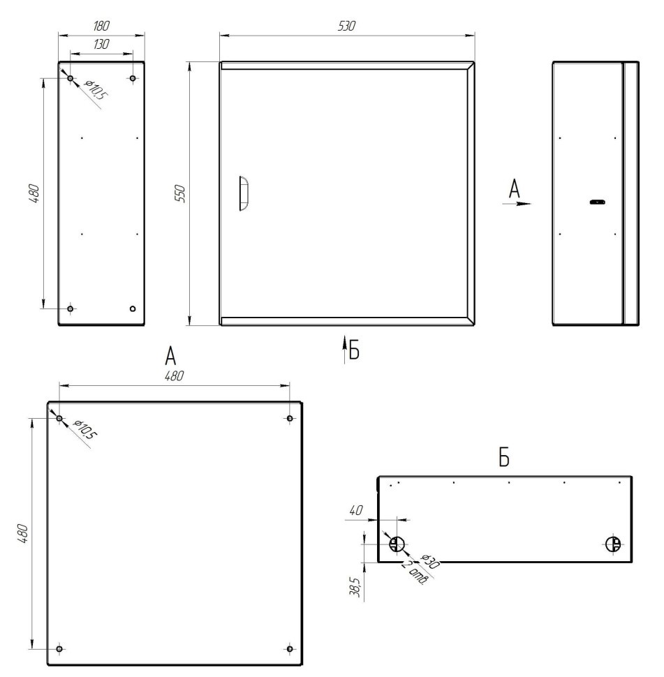 Антивандальный Шкаф 3U пенального типа, (530x180x550мм) 19 направляющие, передняя дверь металл, замок, серый Netko