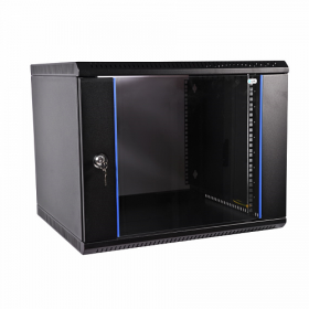  					Шкаф телекоммуникационный настенный разборный ЭКОНОМ 9U (600х520) дверь стекло, цвет черный				 