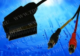 Шнур аудио-видео: SCART (21 pin)-2RCA ( длина 1.2 м, сборный) Cabletech РАСПРОДАЖА
