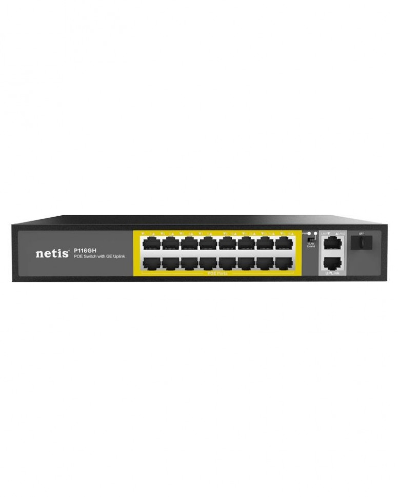 Коммутатор 16PORT 10/100M 16POE+2XGE+SFP P116GH NETIS