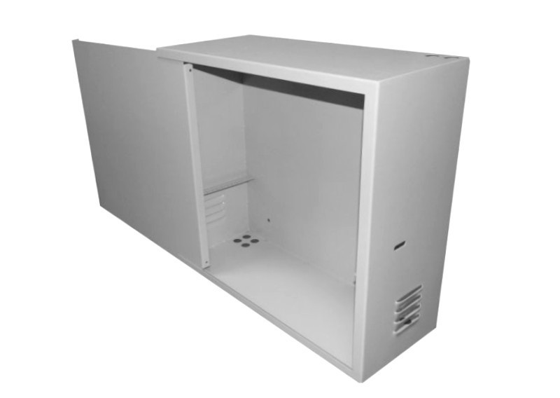 Антивандальный Шкаф 3U пенального типа, (Ш*Г*В 550*220*500мм) 19 направляющие, передняя дверь металл, замок, серый Netko M