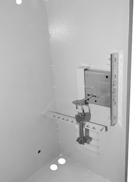 Антивандальный Шкаф 3U пенального типа, (Ш*Г*В 550*220*500мм) 19 направляющие, передняя дверь металл, замок, серый Netko M