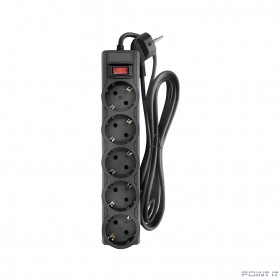 CBR Сетевой фильтр CSF 2505-5.0 Black PC, 5 евророзеток, длина кабеля 5 метров, цвет чёрный (пакет)