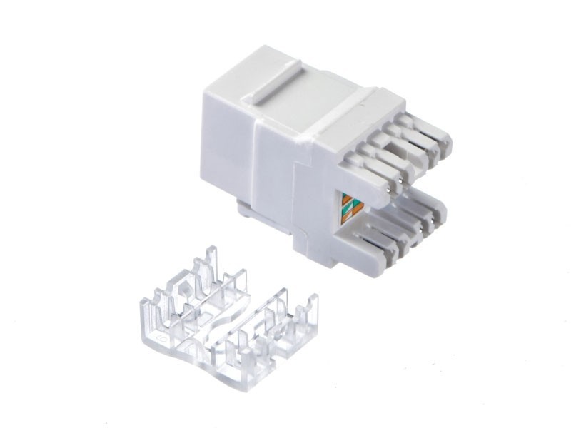 Модуль Keystone неэкранированный, RJ45, cat.5е, 180°, под инструмент, белый, для патч-панели 10шт