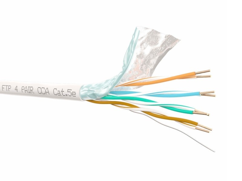 Кабель FTP4 cat.5е, одножильный, экранированный, CCA, серый, NETKO Optima 50м