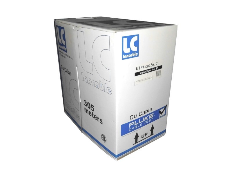 Кабель LC UTP4 cat.5е, одножильный, Cu, Проходит Fluke тест, нг(А)-HF LSZH, серый 150м