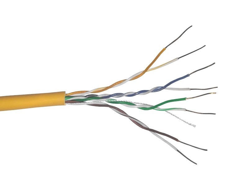 Кабель UTP4 cat.5е, одножильный, Cu, нг(А)-HF LSZH - малодымный, не содержащий галогенов, Проходит Fluke тест, оранжевый, NETKO Optima Silver 40м