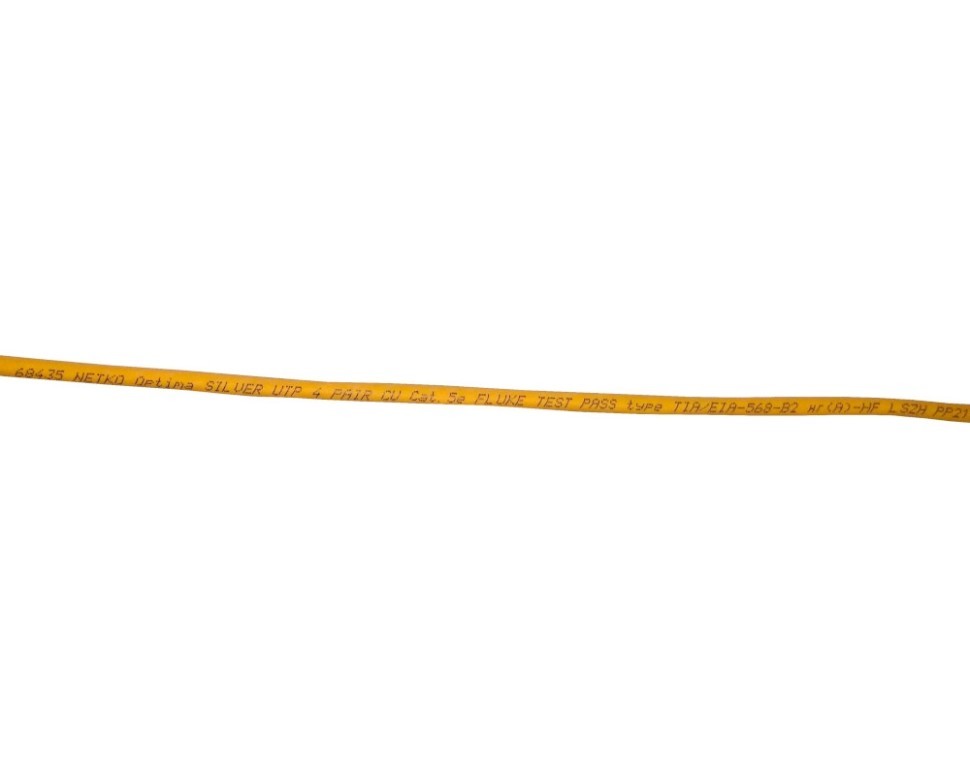 Кабель UTP4 cat.5е, одножильный, Cu, нг(А)-HF LSZH - малодымный, не содержащий галогенов, Проходит Fluke тест, оранжевый, NETKO Optima Silver 40м