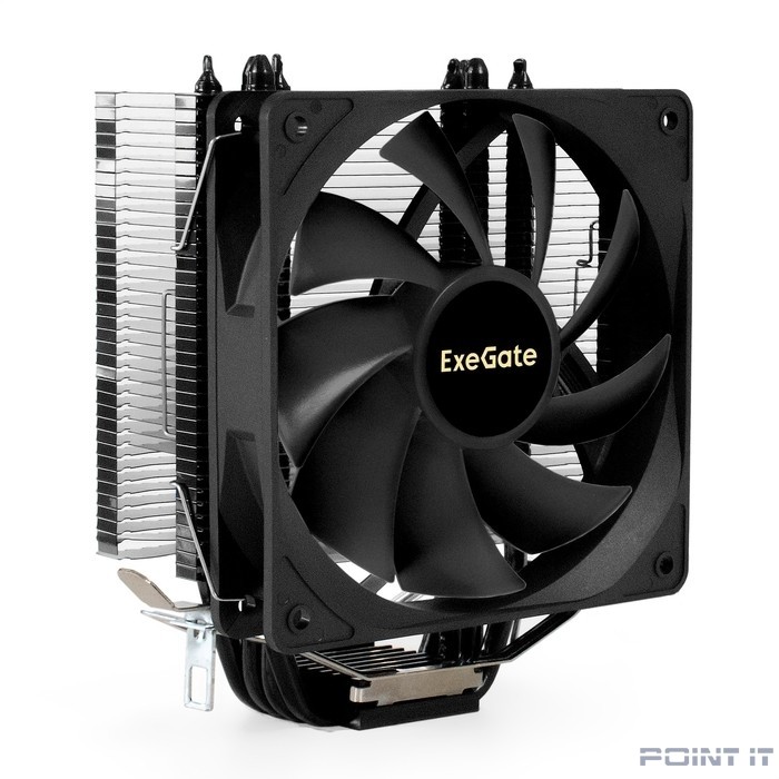 Exegate EX295004RUS Кулер ExeGate Dark Magic EE400XL-PWM (Al+Cu, черное покрытие, 4 тепл.трубки, LGA775/1150/1151/1155/1156/1200/1700/AM2/AM2+/AM3/AM3+/AM4/AM5/FM1/FM2/754/939/940, TDP 140W, Fan 120mm