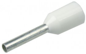 Штыревой втулочный кабельный наконечник E 0510 (НШВИ F=10мм) 0,5мм2, изолированный, белый, 100шт, Netko
