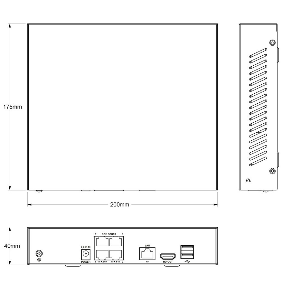 AR-N910PF - сетевой IP видеорегистратор (NVR), 4 порта PoE (до 8 Мп)