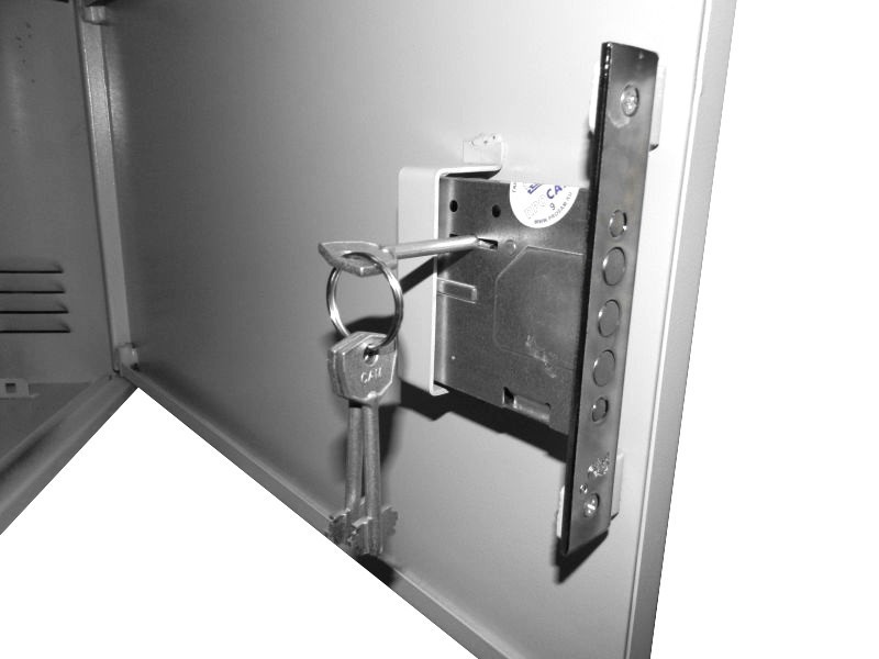 Антивандальный Шкаф 7U распашного типа, (Ш*Г*В 600*450*380мм) 19 направляющие, передняя дверь металл, замок, серый Netko M