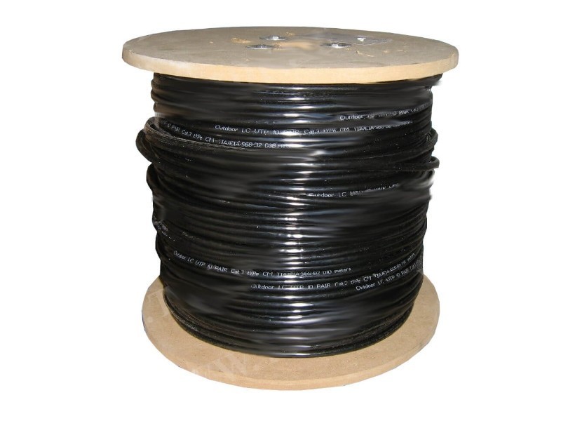 Кабель LC UTP25 cat.3, , 0,40мм, наружный, черный 305м