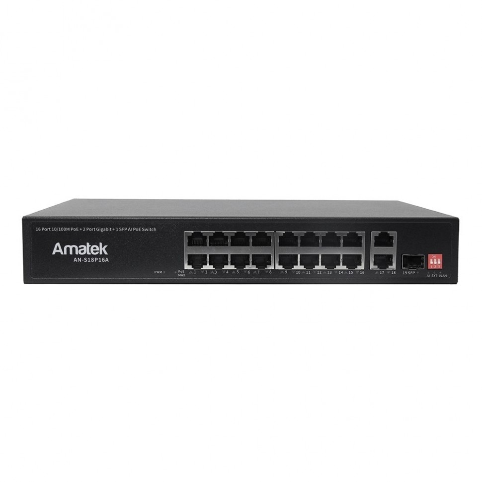 AN-S18P16A - 19-портовый 100/1000 Мбит/с коммутатор с PoE+ до 300Вт