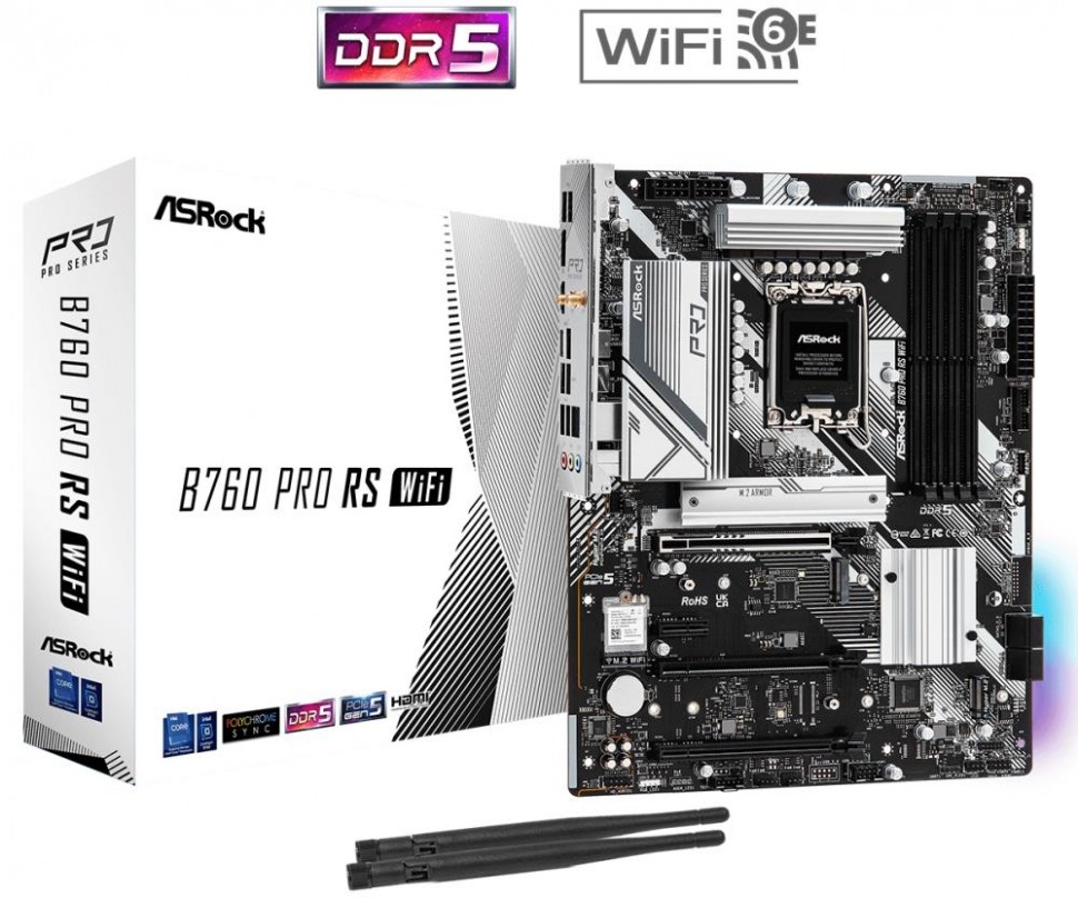 Материнская плата B760 S1700 ATX B760 PRO RS WIFI ASROCK