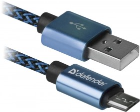 Кабель USB2.0/MICRO-USB 1M BLUE USB08-03T 87805 DEFENDER