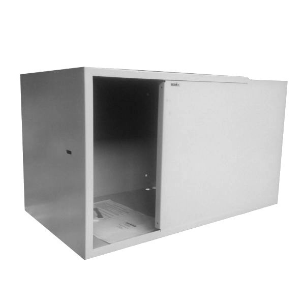 Антивандальный Шкаф 9U пенального типа, (Ш*Г*В 520*400*410мм) 19 направляющие, передняя дверь металл, замок, серый Netko M