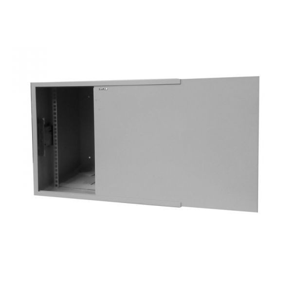 Антивандальный Шкаф 9U пенального типа, (Ш*Г*В 520*400*410мм) 19 направляющие, передняя дверь металл, замок, серый Netko M