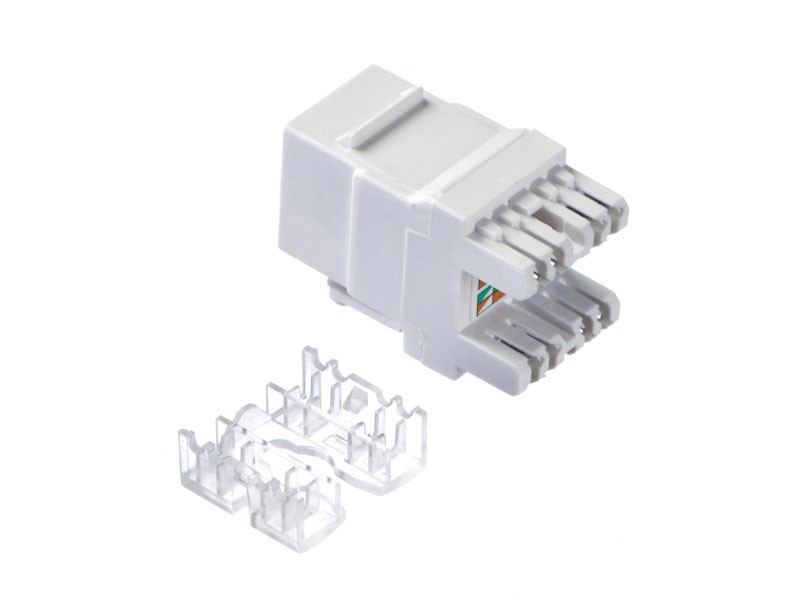Модуль Keystone неэкранированный, RJ45, cat.6, 180°, под инструмент, белый, для патч-панели