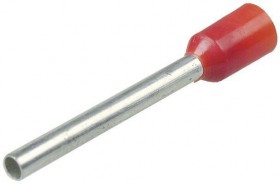 Штыревой втулочный кабельный наконечник E 1010 (НШВИ F=10мм) 1,0мм2, изолированный, красный, 100шт., Netko