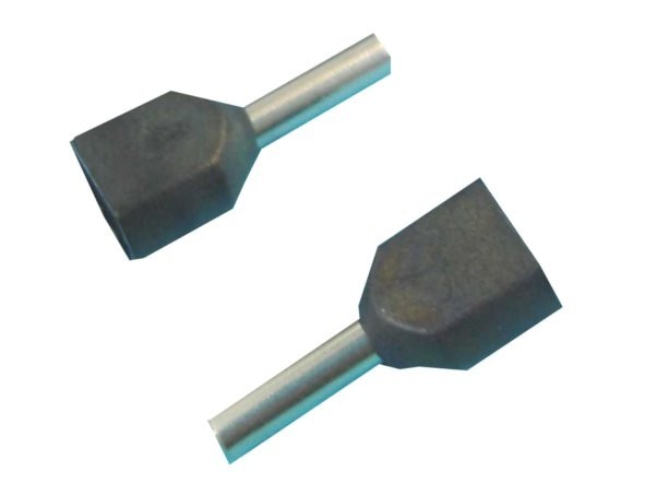 Штыревой втулочный кабельный наконечник TE 7510 (НШВИ F=10мм) 2х0,75мм2, изолированный, серый, 100шт, NETKO Optima 10шт