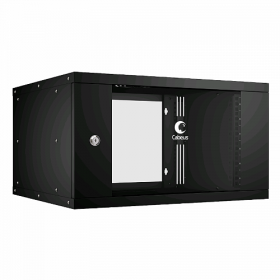  					Шкаф телекоммуникационный настенный 19 6U, серия LIGHT разборный, дверь стекло, цвет черный				 