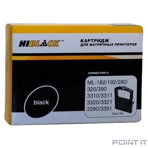 Hi-Black Картридж для Oki Microline 182/320/192/193/321/390/3310/3311/3320, Bk, б/шва,1,6м