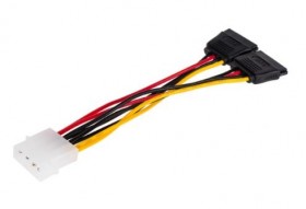 Кабель MOLEX (F)-2SATA (M) 0.2M 00-00027494 GOPOWER