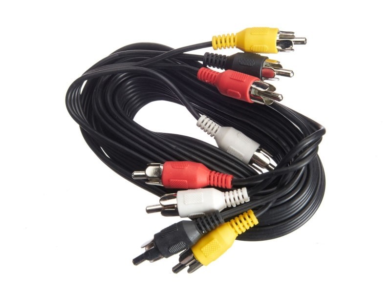 Шнур аудио-видео: 4RCA-4RCA ( длина 3 м, сборный) Cabletech 10шт