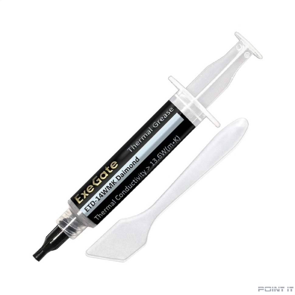 Exegate EX293371RUS Термопаста ExeGate ETD-14WMK Daimond (13,6 Вт/(м•К), 6г, шприц с лопаткой)