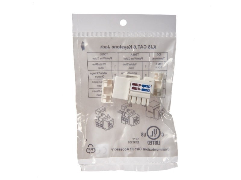 Модуль Keystone неэкранированный, RJ45, cat.6, 90°, 110/Krone тип, под инструмент, KE, белый, NETKO Expert CKC