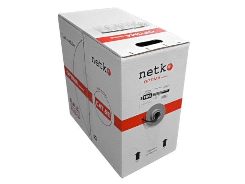 Кабель FTP2 cat.5е, одножильный, Cu, наружный, черный, NETKO Optima Silver 20м