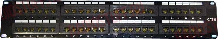 Патч-панель UTP, 19", 48 портов RJ45, cat.6, 2U, Dual Type, Netko СКС, "J"
