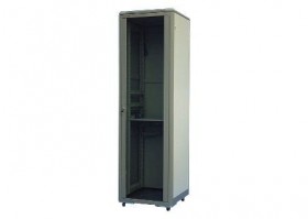Шкаф напольный 22U серия TE (600х600х1166), передняя дверь стекло, серый, разобранный Netko (упакован в 2 коробки)
