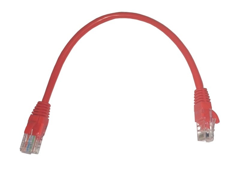 Патч-корд UTP4 cat 5e, ВС, LSZH, красный, литой коннектор NETKO Optima 10 шт