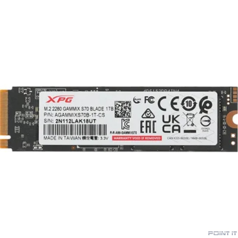 A-DATA SSD 1TB, M.2 2280 AGAMMIXS70B-1T-CS PCIe 4.0 x4