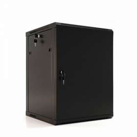  					Шкаф настенный 19-дюймовый (19), 6U, 367x600х600мм, металлическая передняя дверь с замком, две боковые панели, цвет черный (RAL 9004) (разобранный)				 