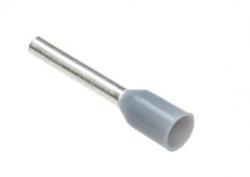 Штыревой втулочный кабельный наконечник  E 0512 (НШВИ F=12мм) 0,5мм2, изолированный, серый, 100шт., Netko